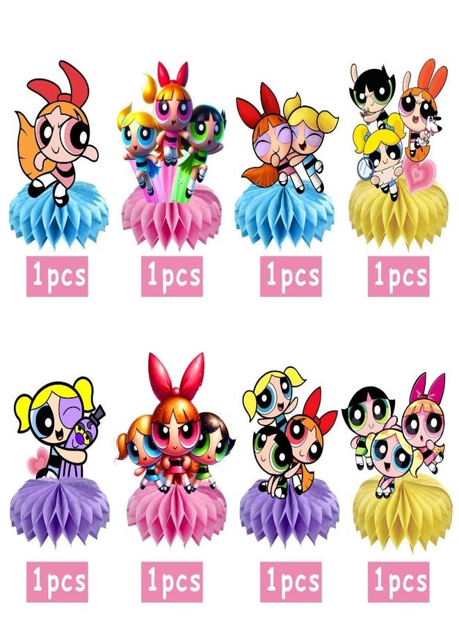 fancigo 8Pcs Power Girls Table Centerpiece Birthday Party Supplies Double Side Table Decorations for Girls Party Decorations - Image 2